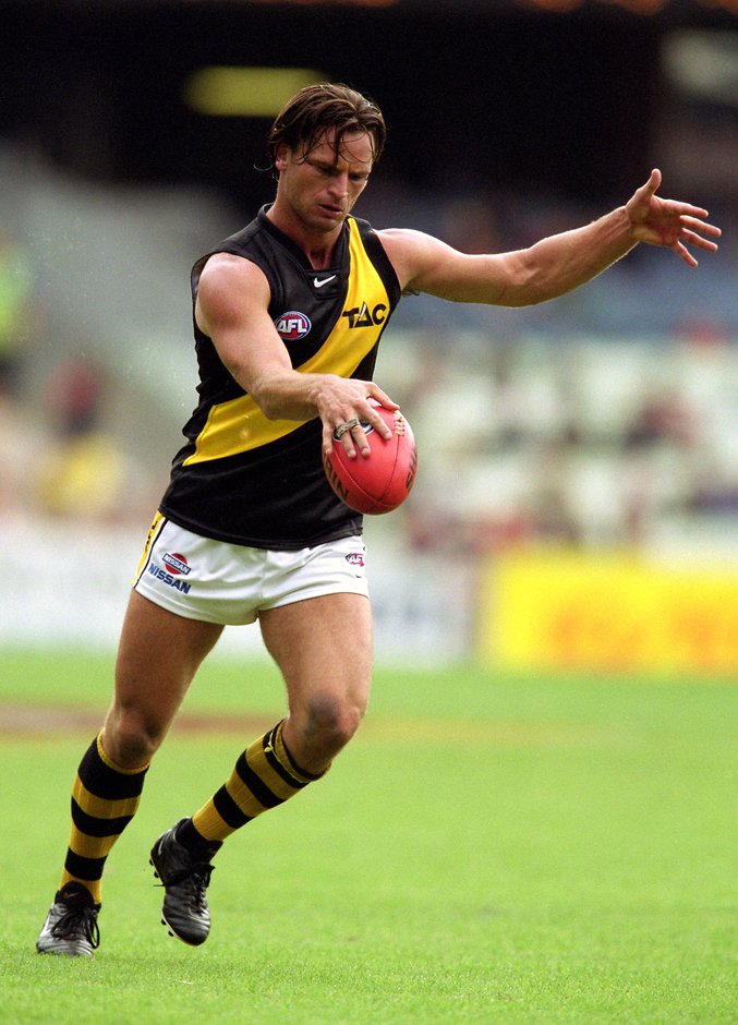 AFL 2001 Rd 1 - Melbourne v Richmond Nick Daffy of Richmond in action during the round one AFL match between the Melbourne Demons and the Richmond Tigers at the Melbourne Cricket Ground on April 1, 2001.